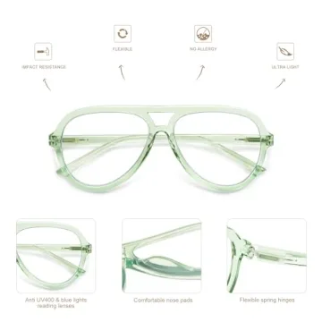 AMOMOMA Retro Aviator Reading Glasses for Style & Comfort