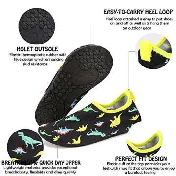 HIITAVE Girls Swim Water Shoes Non-Slip Quick Dry Aqua Socks for Kids