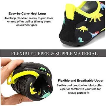 HIITAVE Girls Swim Water Shoes Quick Dry Toddler Aqua Socks