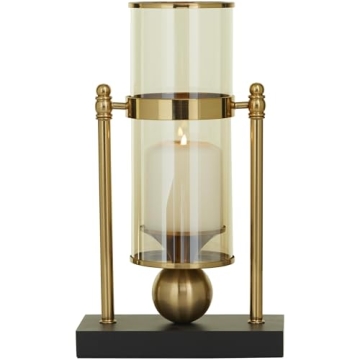 Sophisticated CosmoLiving Metal Pillar Candle Holder - Elegant Home Decor