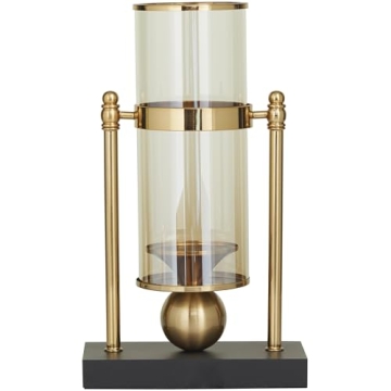 Elegant CosmoLiving Metal Candle Holder - 8" Gold Design