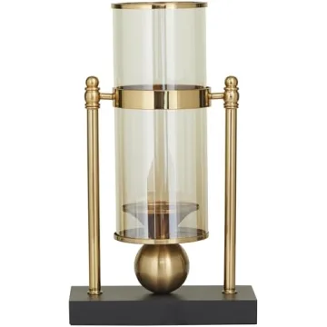 Elegant CosmoLiving Metal Candle Holder - 8" Gold Design