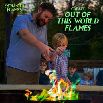 Enchanted Flames Pack of 12 Fire Changing Color Packets for Campfires, Fire Pits, and Outdoor Wood F...