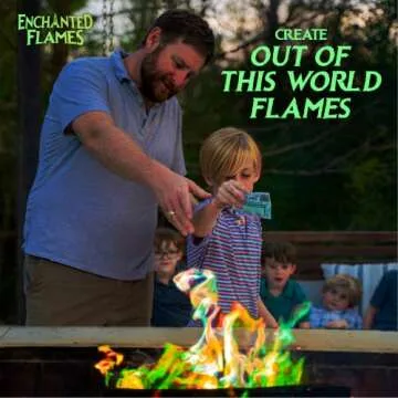 Enchanted Flames Pack of 12 Fire Changing Color Packets for Campfires, Fire Pits, and Outdoor Wood F...