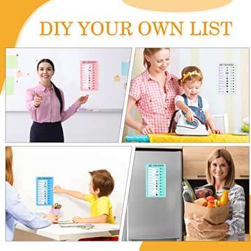 Queekay 4 Pcs Blank Chore Chart Kids Chore Chart, Plastic Checklist Board with 8 Detachable Cardstock to Do List for Home Routine Planning (My Chores)