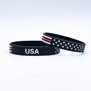 Lymhy 12 Pack American Flag Silicone Bracelets