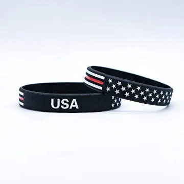 Lymhy 12 Pack American Flag Silicone Bracelets
