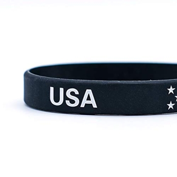 Lymhy 12 Pack American Flag Silicone Bracelets