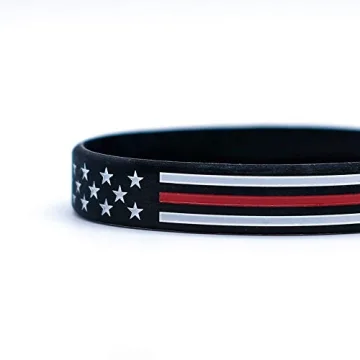 Lymhy 12 Pack American Flag Silicone Bracelets