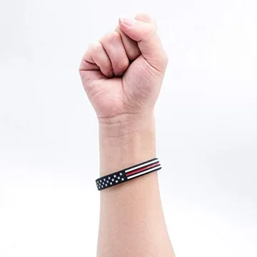 Lymhy 12 Pack American Flag Silicone Bracelets