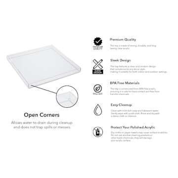 Mirart Clear Acrylic Tray - Durable & Stylish Serving Solution