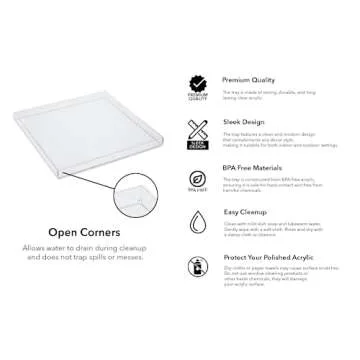 Mirart Clear Acrylic Tray - Durable & Stylish Serving Solution