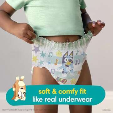 Pampers Training Pants - Easy Ups Boys & Girls Bluey - Size 3T-4T, 124 Count, Children's Potty Under...