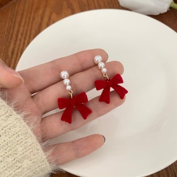 Christmas Bow Earrings for Festive Style and Elegance