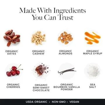 Truvani Plant Based Snack Bars | Cherry Chocolate Chip 12 Pack | 5g Protein | USDA Organic and Vegan | The Only Bar | Dairy, Soy, and Gluten Free | Individually Wrapped