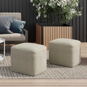 Stylish Simpli Home Square Woven Ottoman for Eco-Friendly Living