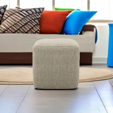 Stylish Simpli Home Square Woven Ottoman for Eco-Friendly Living