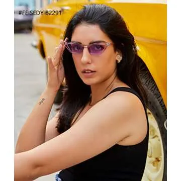 Trendy FEISEDY Small Cat Eye Sunglasses for Women