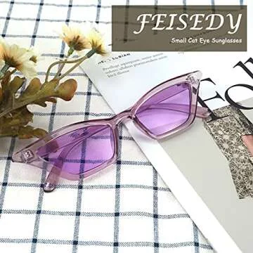 Trendy FEISEDY Small Cat Eye Sunglasses for Women