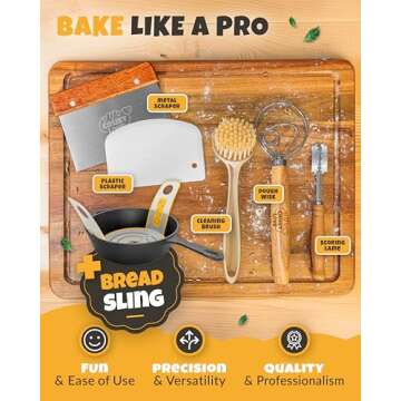 Crustlove Cast Iron Dutch Oven for Bread Baking - incl. Sourdough Bread Baking Supplies like Banneton Bread Proofing Basket - 3.2QT Cast Iron Bread Oven with Lid and handles - Bread Banking Pan