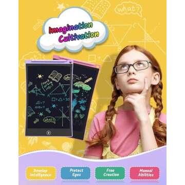 TECJOE 2 Pack Colorful LCD Writing Tablets for Kids
