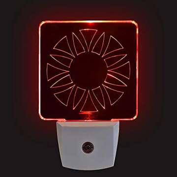 Spectra479 - Red LED Dim Night Light for Bedrooms & Bathrooms [2 Pack] - BioRhythm Safe - (Circle)