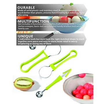 DIANCHU Melon Baller Scoop Set - 4-in-1 Kitchen Tool