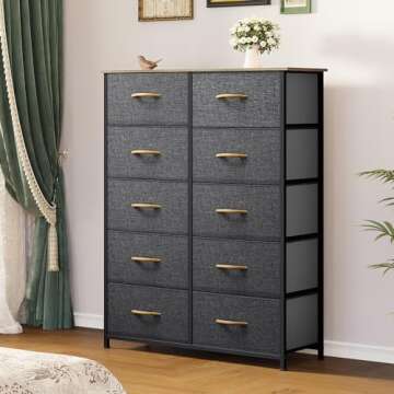 YITAHOME 10 Drawers Dresser - Fabric Storage Tower Organizer Unit for Bedroom, Living Room, Hallway,...