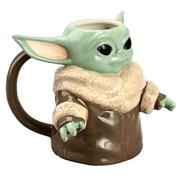 Bioworld Star Wars The Mandalorian The Child Grogu 20 Oz Sculpted Ceramic Mug