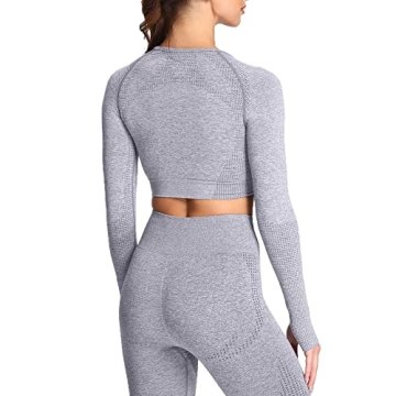 Athletic Aoxjox Long Sleeve Crop Top for Women