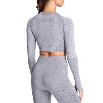 Athletic Aoxjox Long Sleeve Crop Top for Women