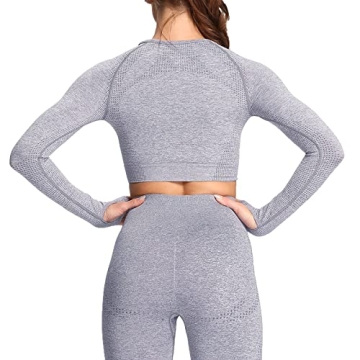 Athletic Aoxjox Long Sleeve Crop Top for Women