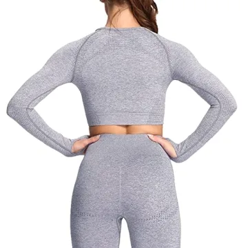 Athletic Aoxjox Long Sleeve Crop Top for Women