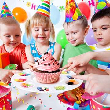 Hulameda 28 Pcs Paint Tray Palettes Plastic for Kids to Put Cupcake and Art Painting