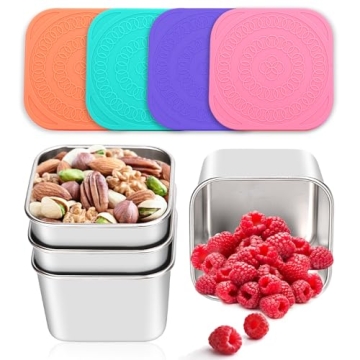 Haldane Mini Snack Containers for Toddlers - Bright and Leak-Proof Stainless Steel Lunch Boxes