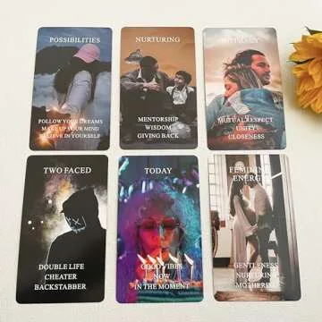 Jrskvaro What's The Vibe Oracle Cards Deck, Oracle Cards for Beginners, Oracle Deck Used for Career and Life Relationships, Twin Flame, Soulmate, Karmic Connection