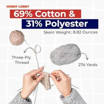 Yarn Bee 3 Light 274 Yards Cotton & Polyester Yarn