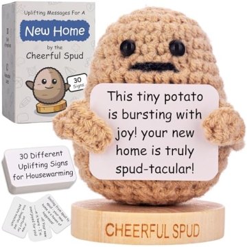 Housewarming Gifts for New Home - Cute Crochet Positive Potato with 30 Cheerful Signs - House Warmin...