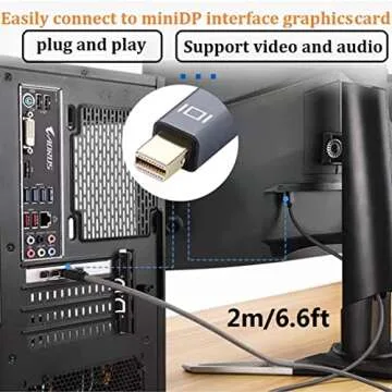 Onep USB C to Mini DisplayPort Cable - 6.6FT 4K Compatible