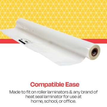 School Smart - 1277258 Laminating Film 1.5 Mil Roll - 25 inch x 200 Foot - 1 inch Core