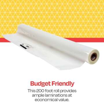 School Smart - 1277258 Laminating Film 1.5 Mil Roll - 25 inch x 200 Foot - 1 inch Core