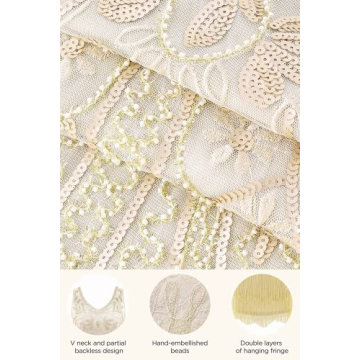 BABEYOND Flapper Dress 1920s Beaded Fringed Gatsby Dress