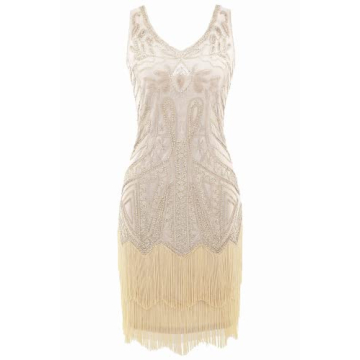 BABEYOND Flapper Dress 1920s Beaded Fringed Gatsby Dress