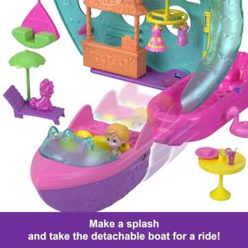 Magical Polly Pocket Unicorn Dream Cruise Playset for Kids