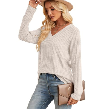 Womens Long Sleeve Comfy Tunic Sweater for Fall Fashion