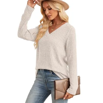 Womens Long Sleeve Comfy Tunic Sweater for Fall Fashion