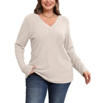 Womens Long Sleeve Comfy Tunic Sweater for Fall Fashion