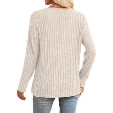 Womens Long Sleeve Comfy Tunic Sweater for Fall Fashion