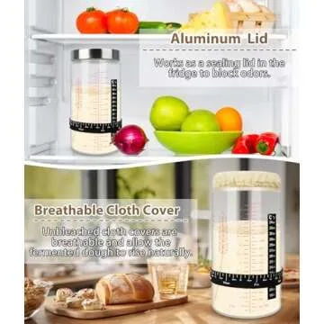 Extra Large 50oz Sourdough Starter Jars Set of 2