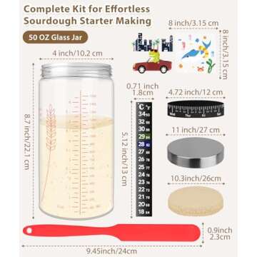 Extra Large 50oz Sourdough Starter Jars Set of 2